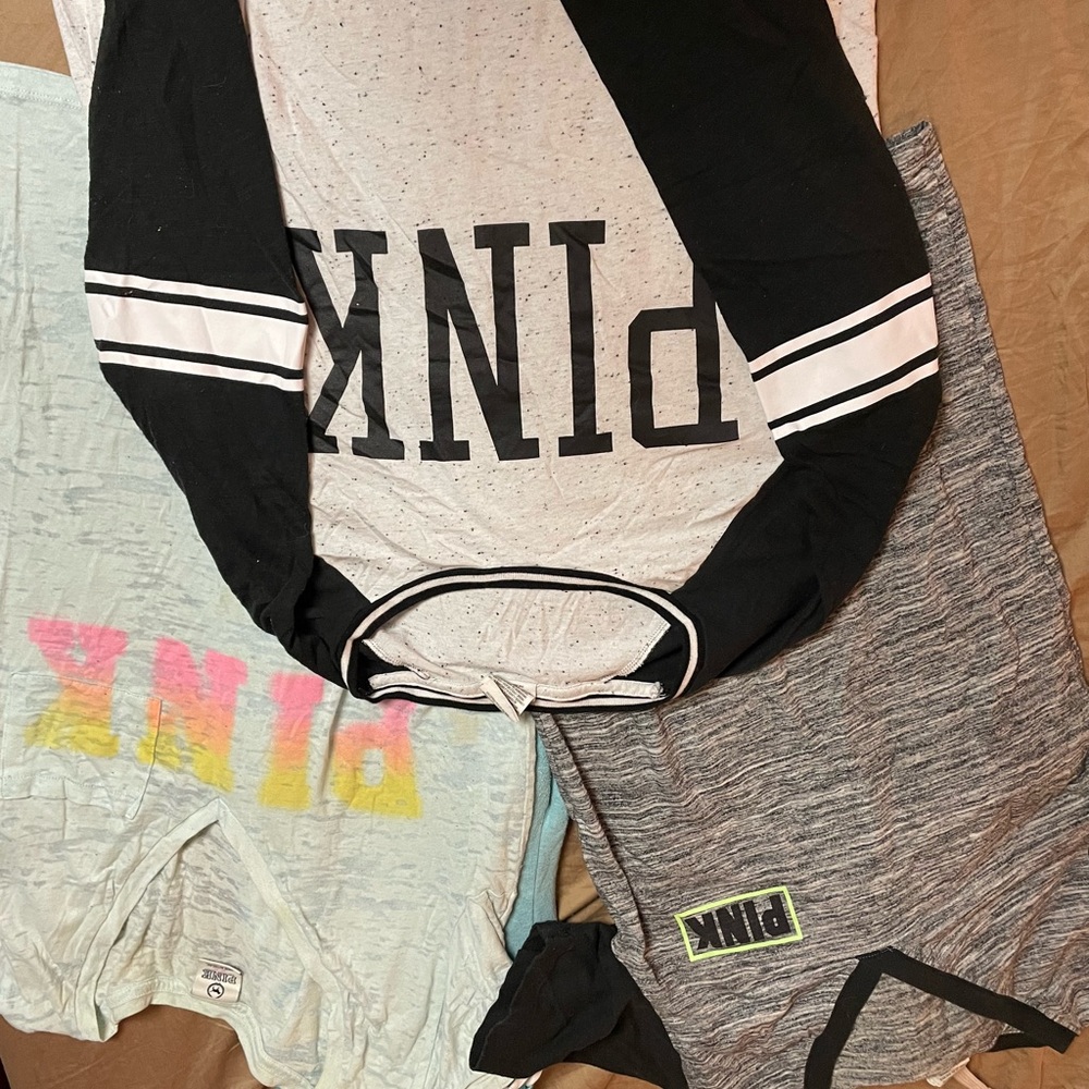 VS Pink lot of sweatpants and tops sizes med-lrg